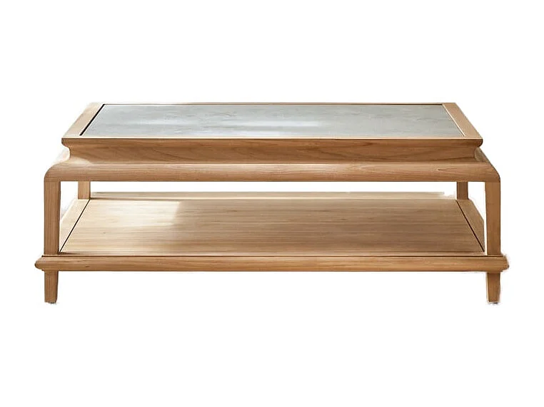 Rechteckiger Couchtisch Achille aus Teakholz 115