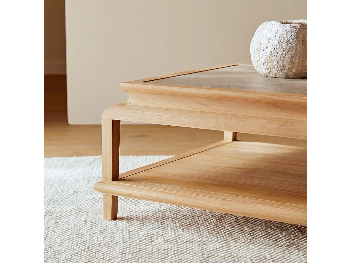 Rechteckiger Couchtisch Achille aus Teakholz 115