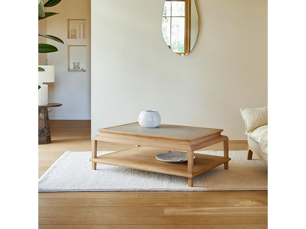 Rechteckiger Couchtisch Achille aus Teakholz 115