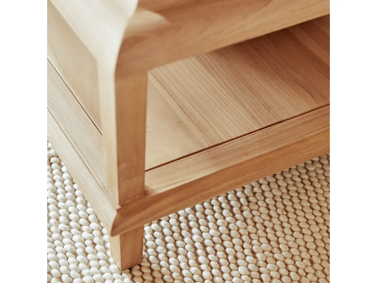 Rechteckiger Couchtisch Achille aus Teakholz 115