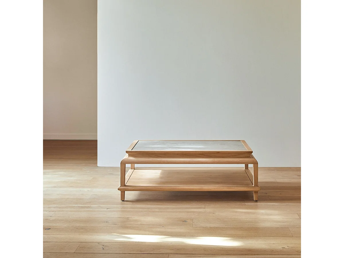 Rechteckiger Couchtisch Achille aus Teakholz 115