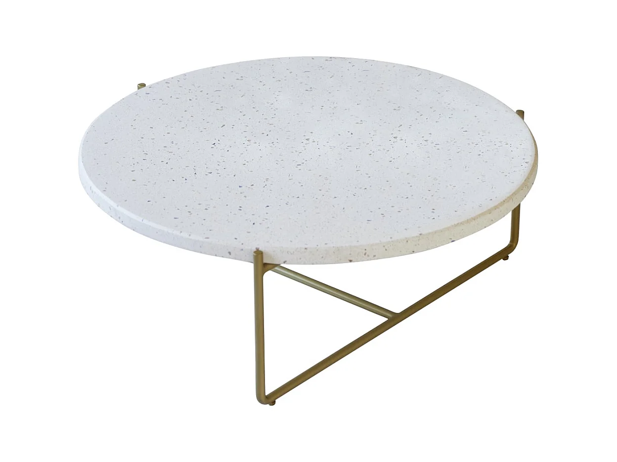 Table basse ronde en métal et terrazzo 80 Anatole confetti