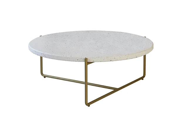 Table basse ronde en métal et terrazzo 80 Anatole confetti