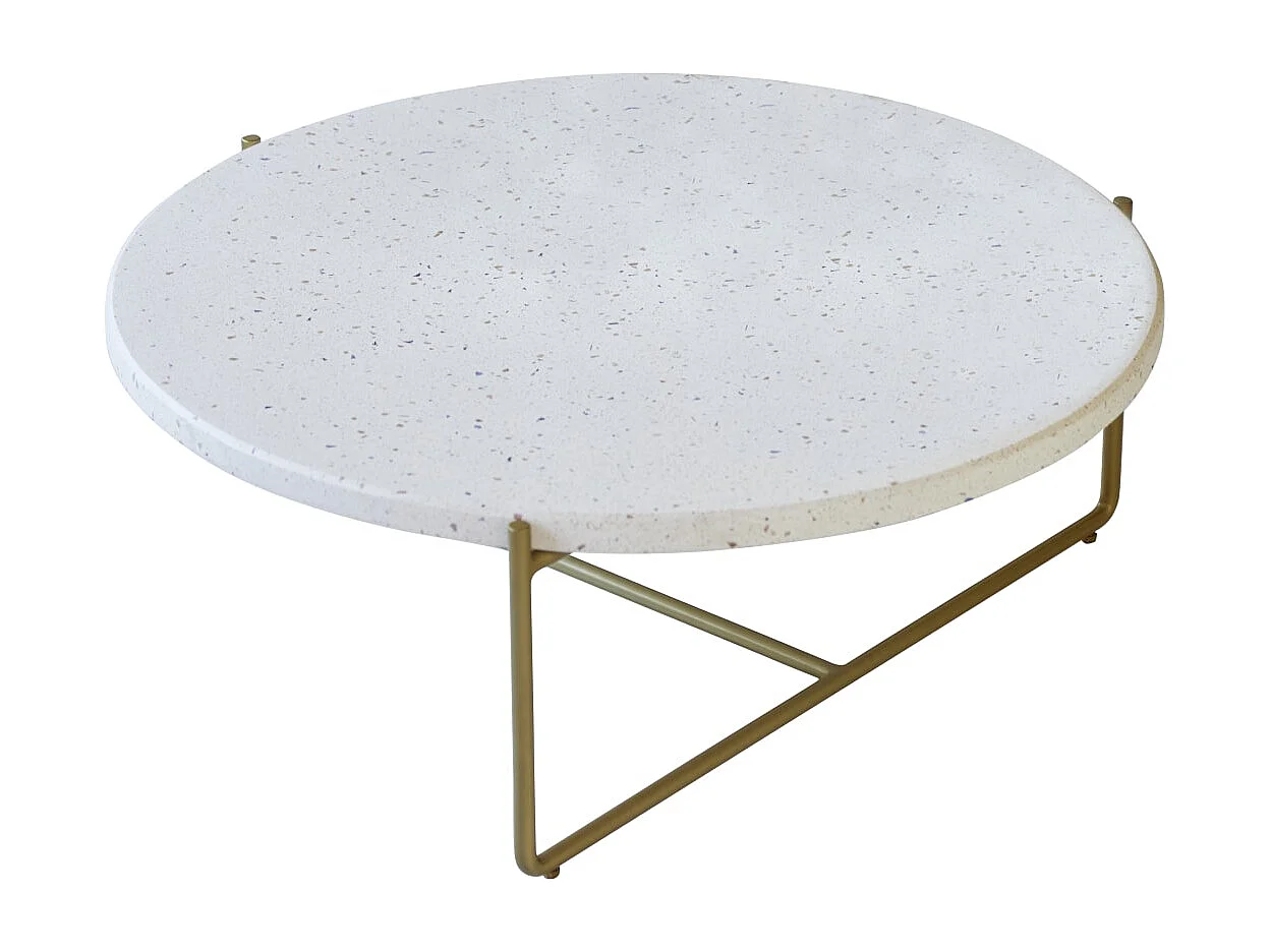 Table basse ronde en métal et terrazzo 80 Anatole confetti
