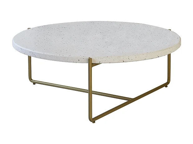 Table basse ronde en métal et terrazzo 80 Anatole confetti