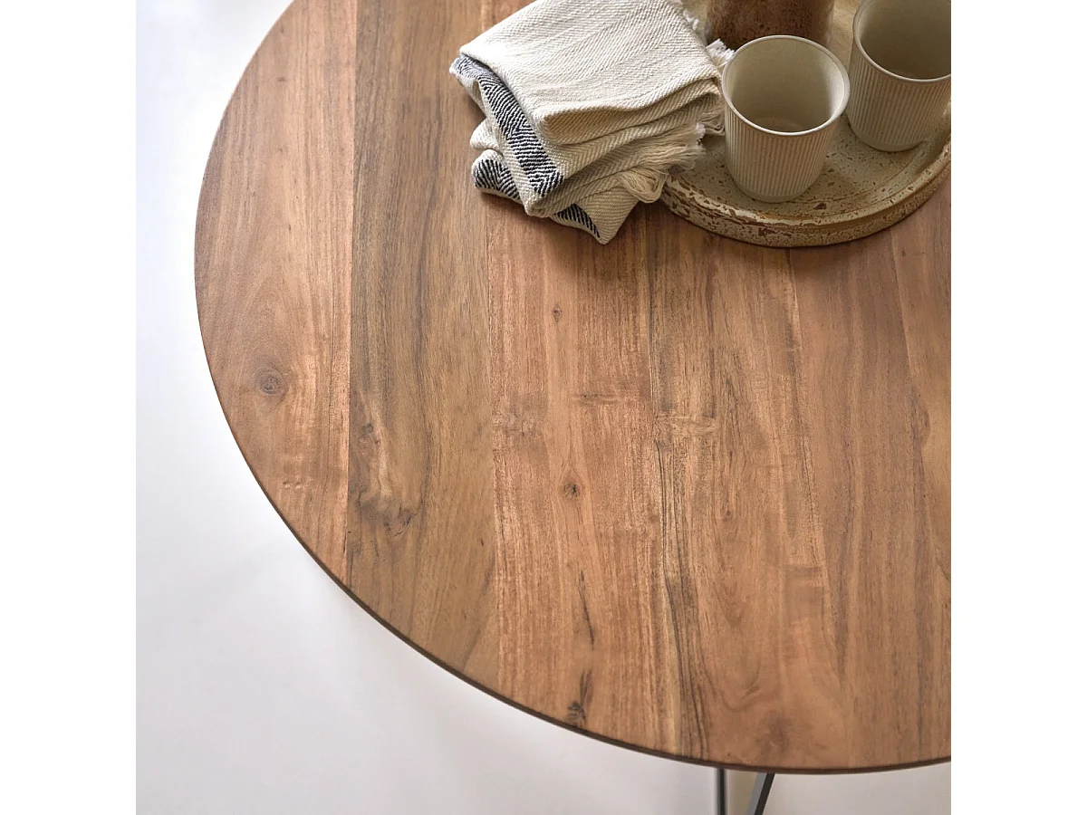 Tavolino basso in legno di acacia 80 Temis