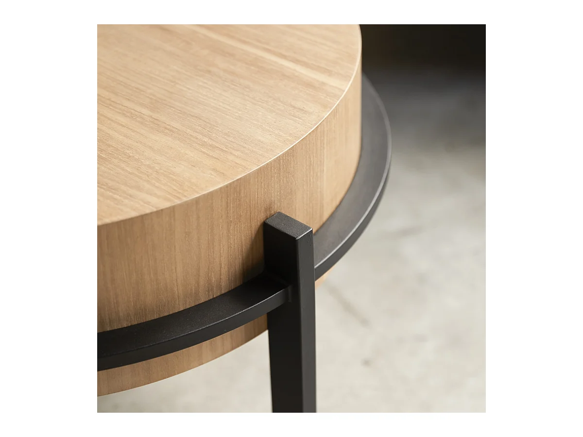 Tables gigognes en bois de teck et métal Ava