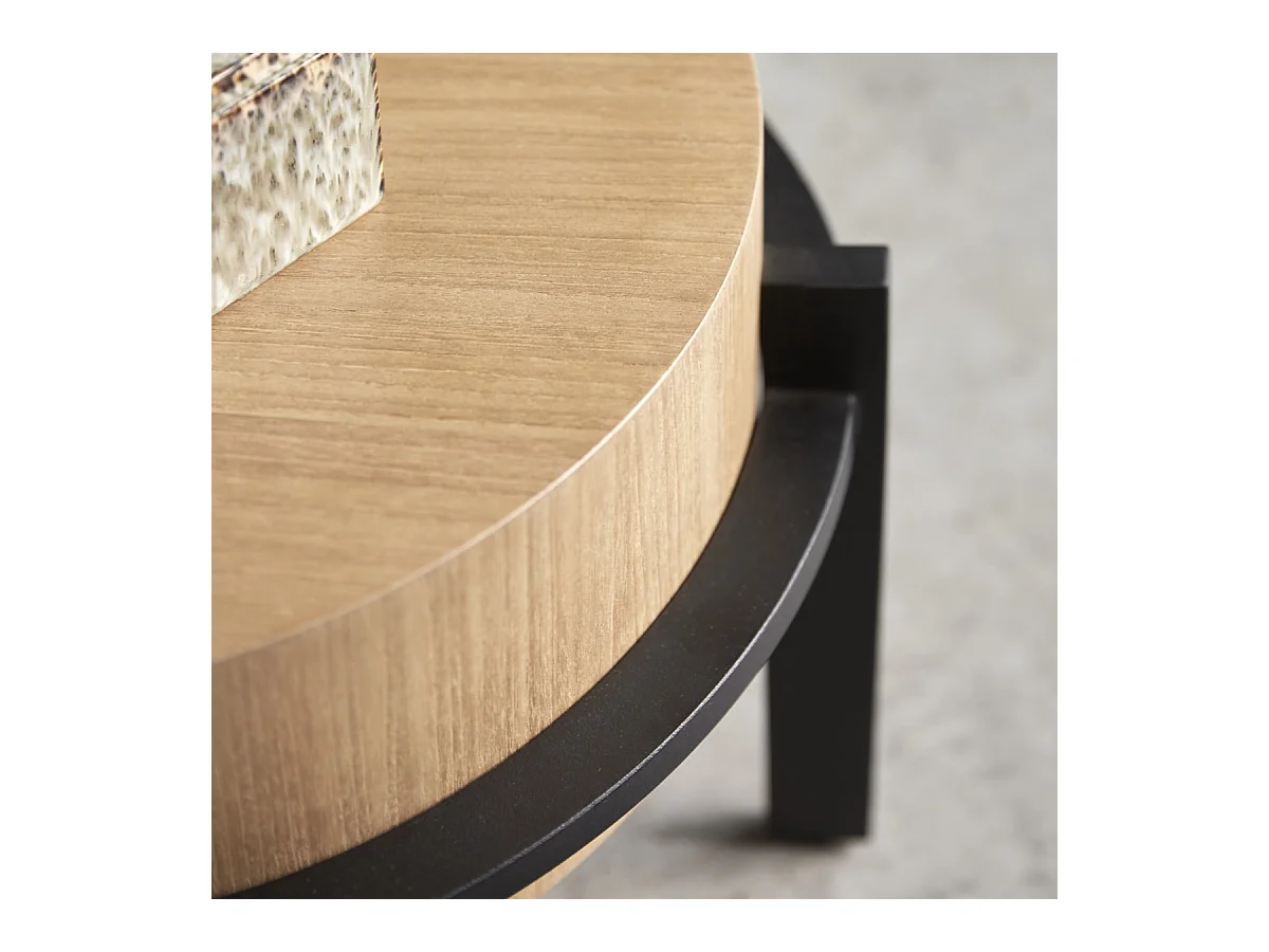 Tables gigognes en bois de teck et métal Ava