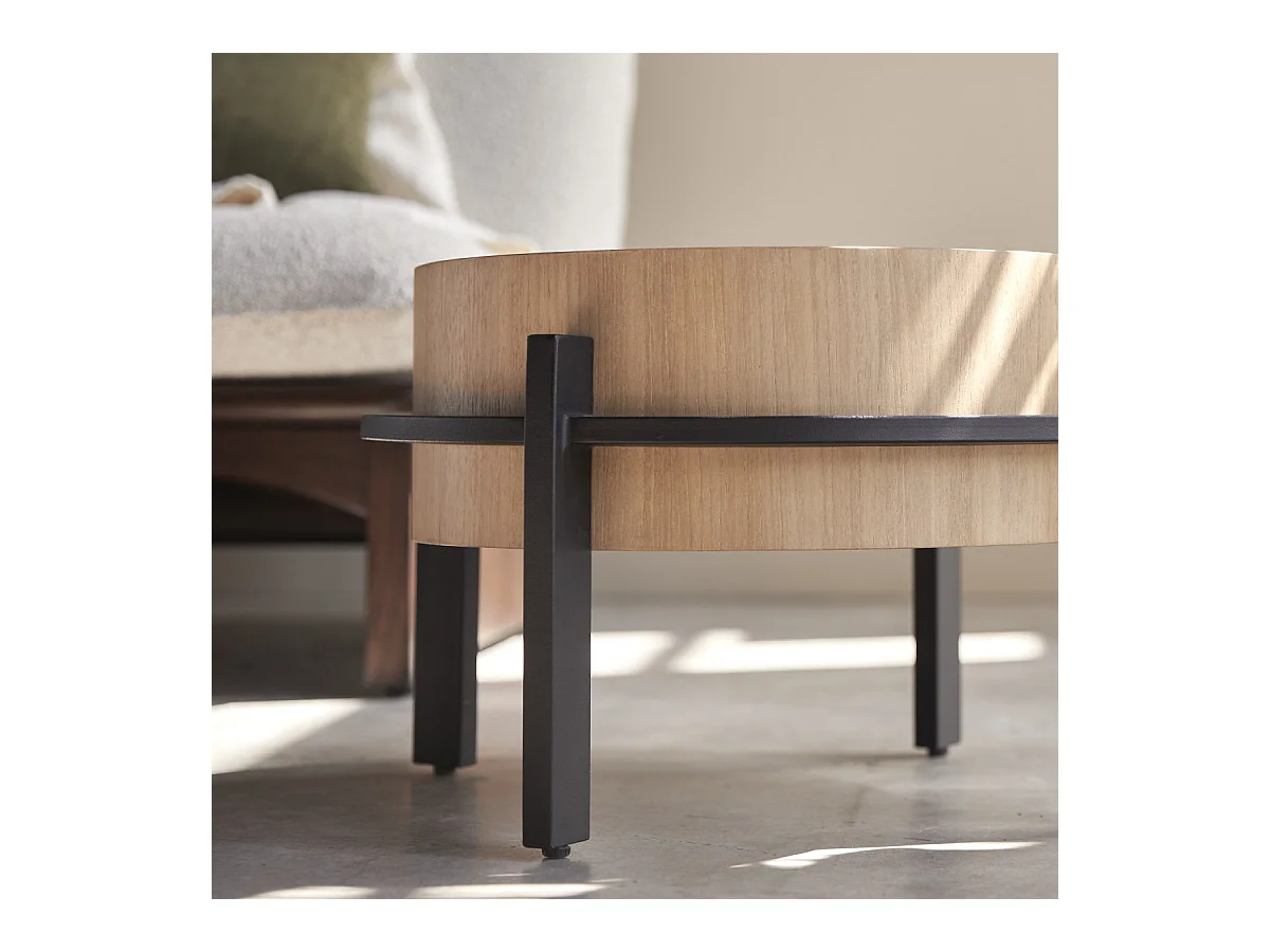 Tables gigognes en bois de teck et métal Ava