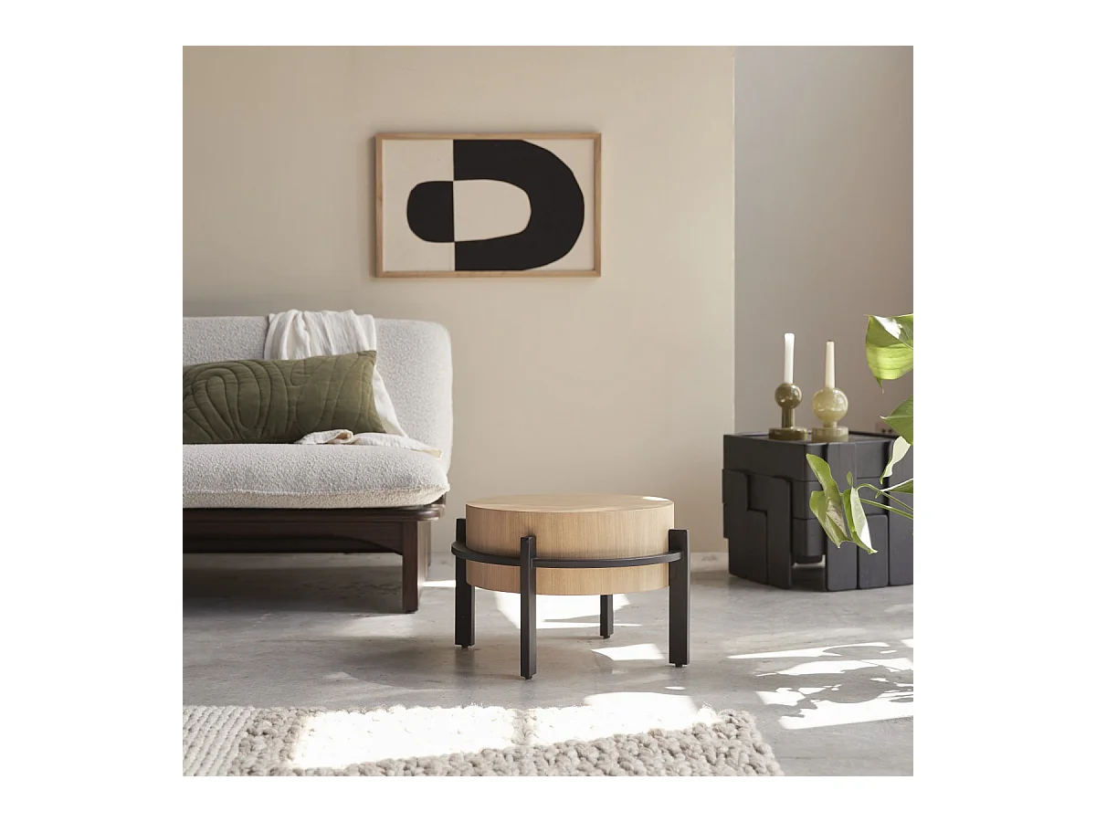 Tables gigognes en bois de teck et métal Ava