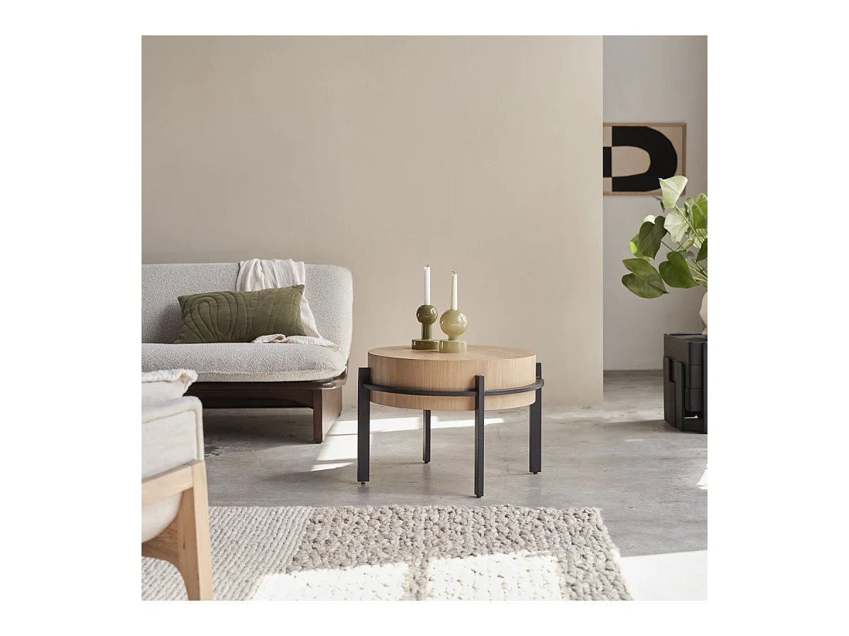 Tables gigognes en bois de teck et métal Ava