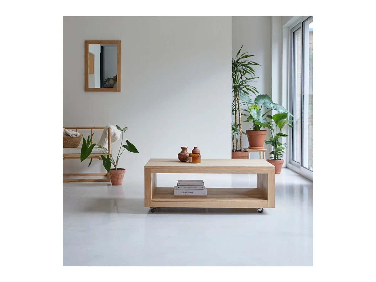 Tavolo basso in legno di quercia senza nodi 110x60 Anoa