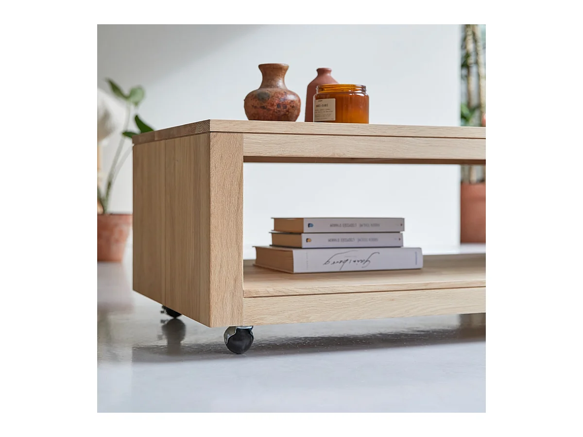 Tavolo basso in legno di quercia senza nodi 110x60 Anoa