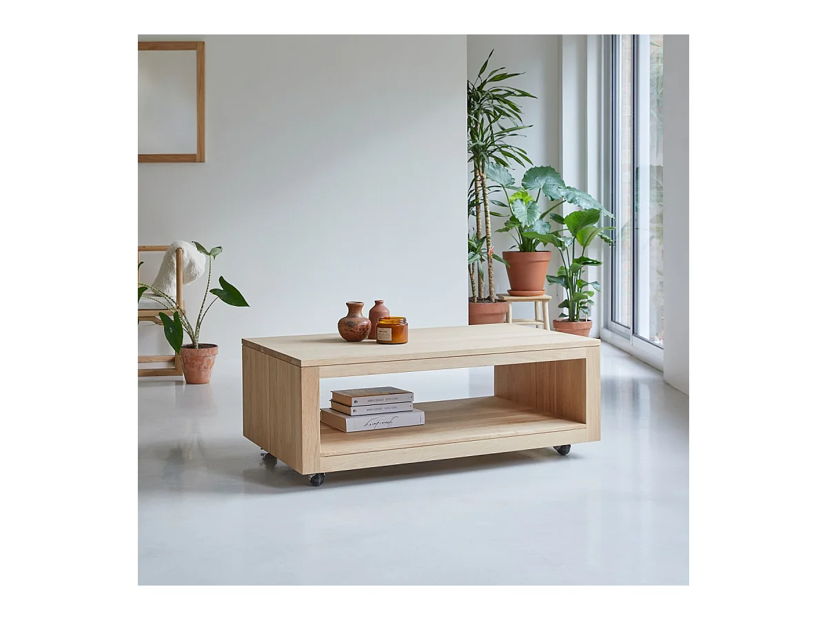 Tavolo basso in legno di quercia senza nodi 110x60 Anoa