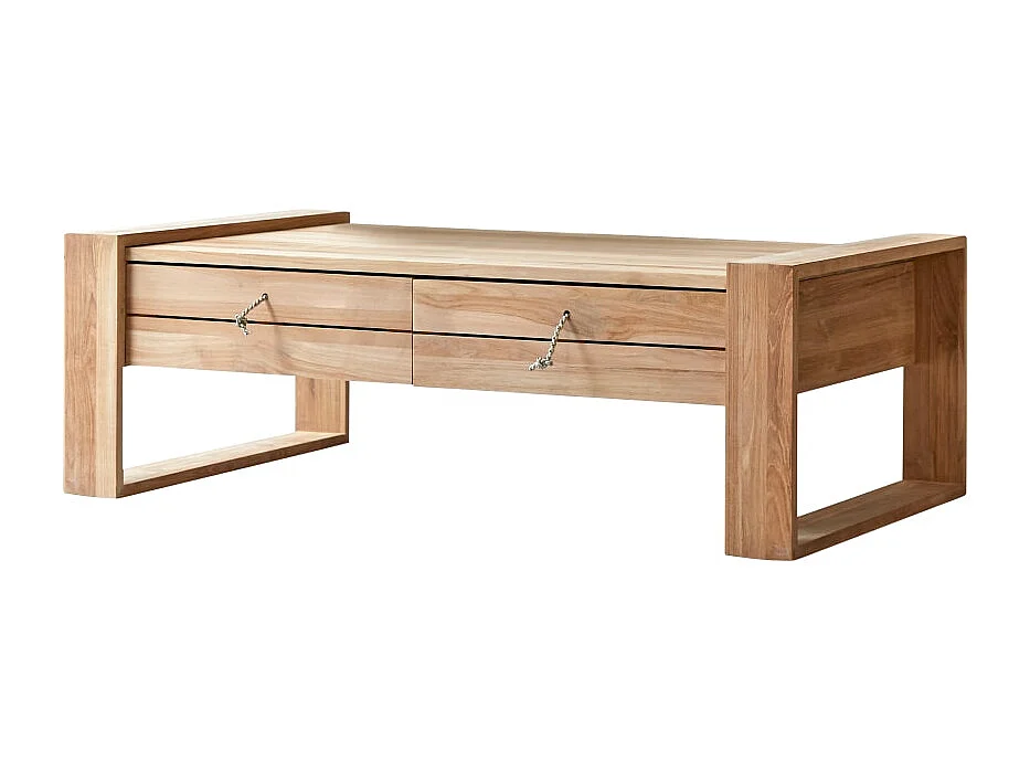 tavolino bass mobile teak tek massello soggiorno smontabile 120x70 salone