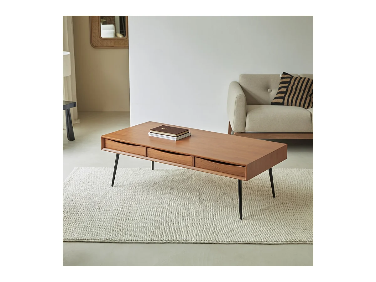 Tavolino in legno di teak 135x65 Simen