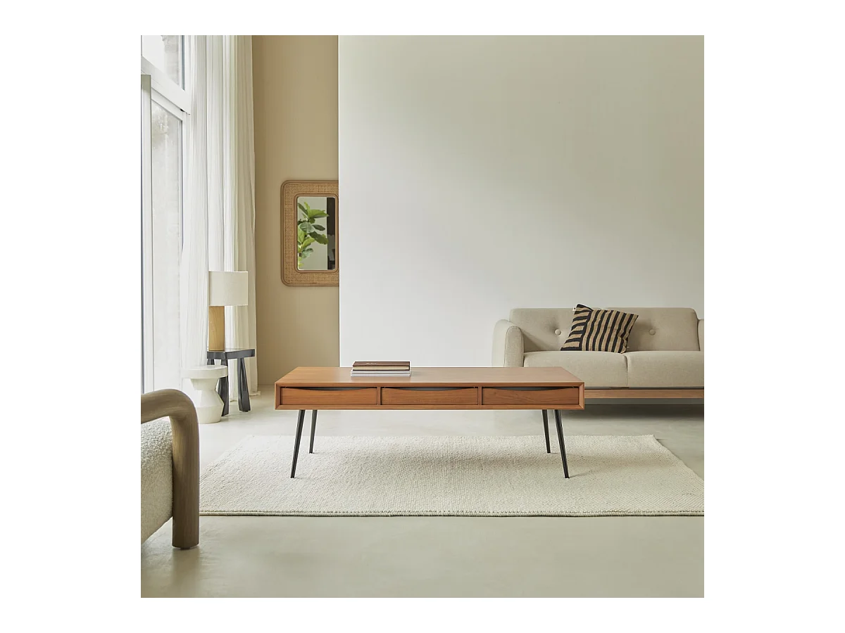 Table basse en bois de teck 135x65 Simen