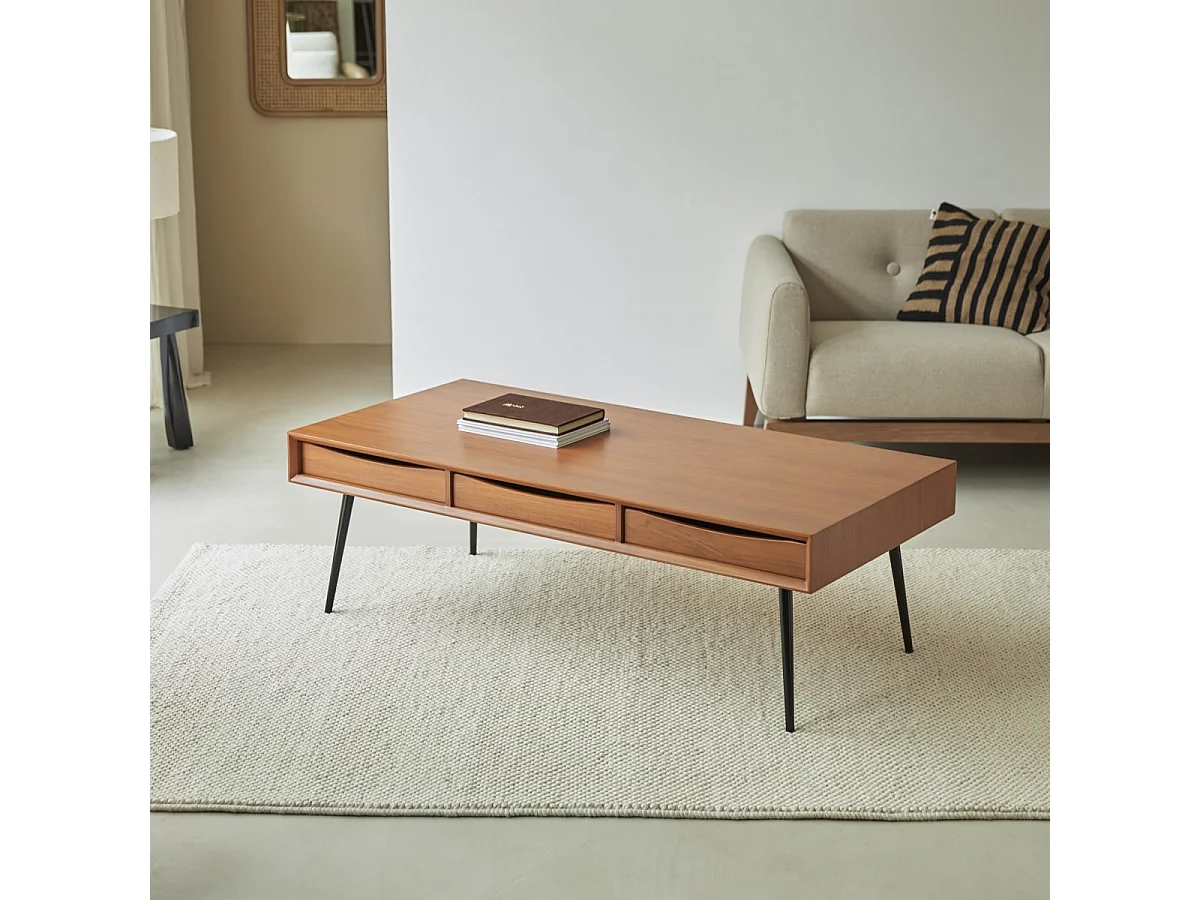 Couchtisch aus Teakholz 135x65 Simen