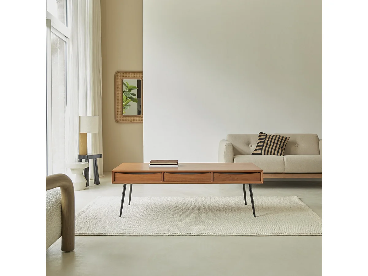 Couchtisch aus Teakholz 135x65 Simen