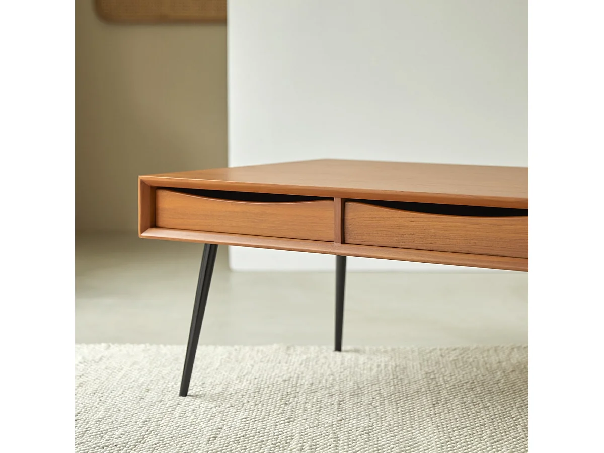 Couchtisch aus Teakholz 135x65 Simen