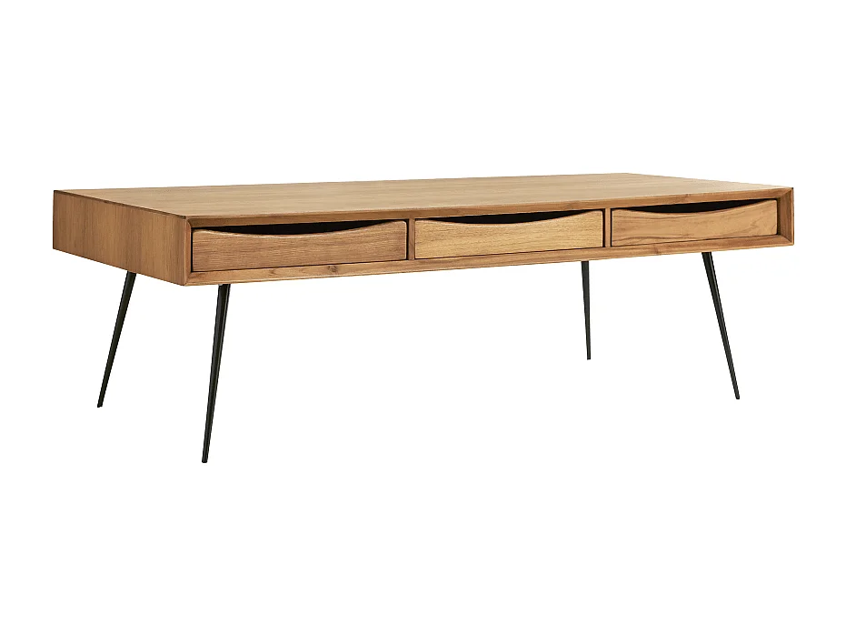 Couchtisch aus Teakholz 135x65 Simen