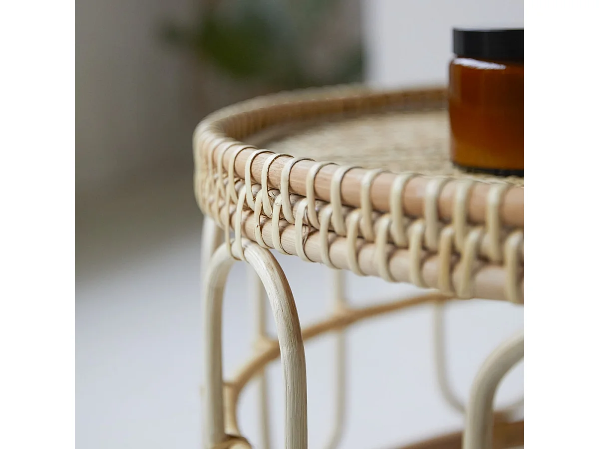 Table basse en tiges de rotin 80 Samson naturel