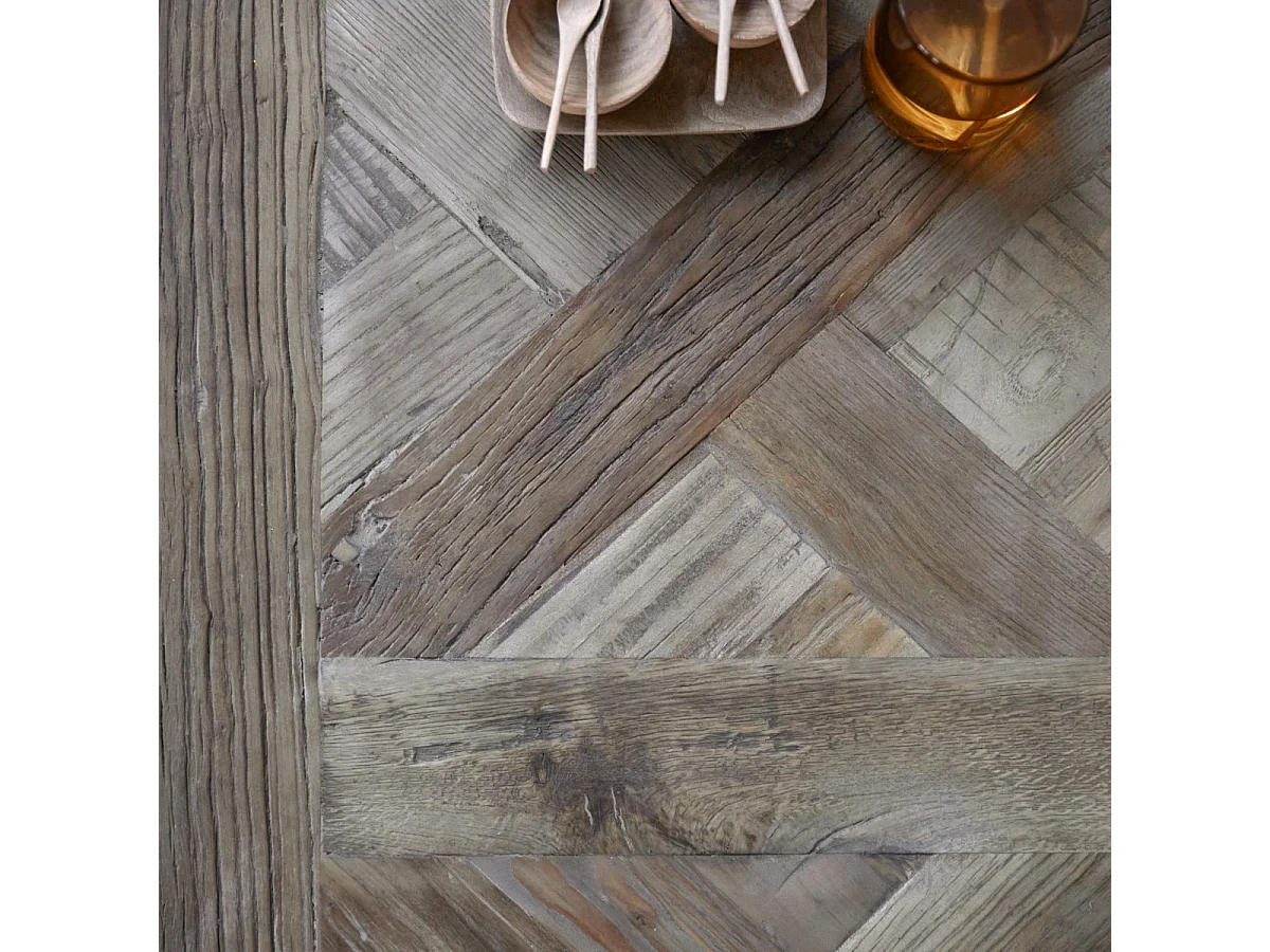 tavolino legno massello olmo metallo 160x90cm soggiorno divano salotto design