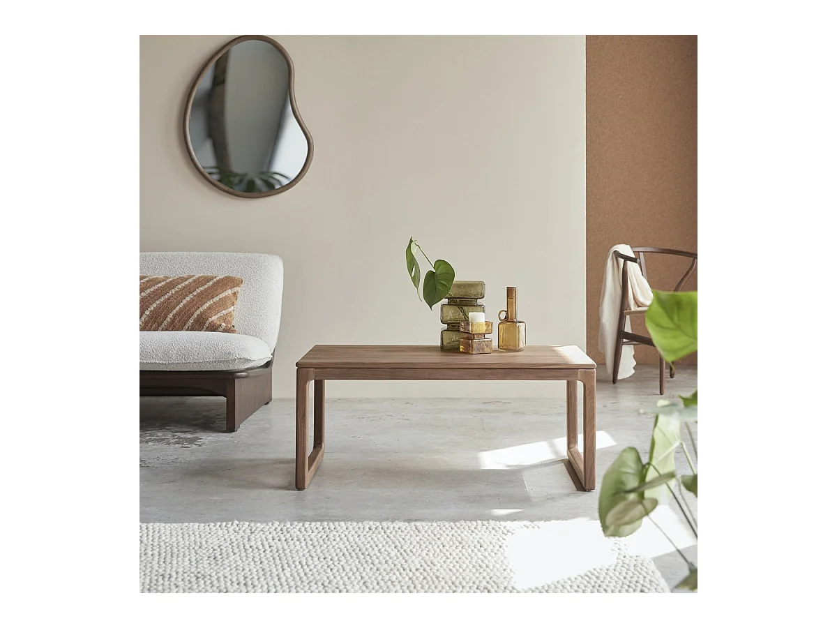 Table basse en bois de noyer massif 100x56 Arto