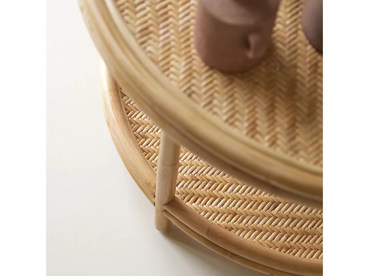 Couchtisch aus natürlichen Rattanstäben Ella