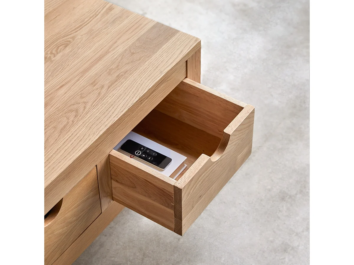 Tavolino basso in legno di rovere massello Oliver