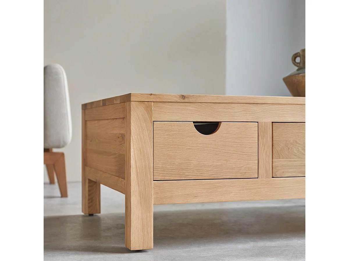 Tavolino basso in legno di rovere massello Oliver