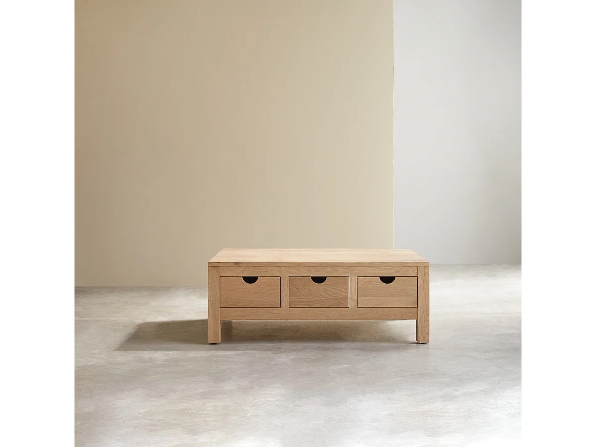 Tavolino basso in legno di rovere massello Oliver
