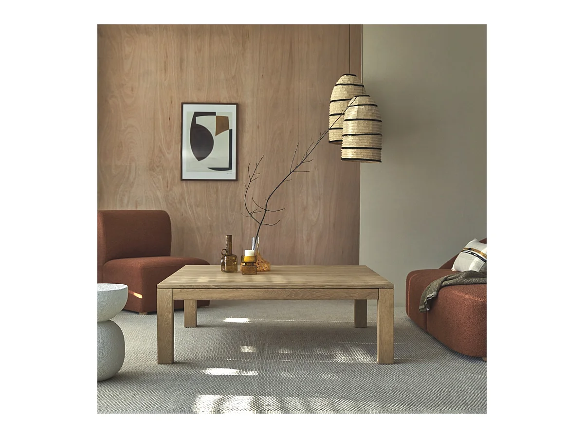 Couchtisch Eden aus massivem Eichenholz 125x125
