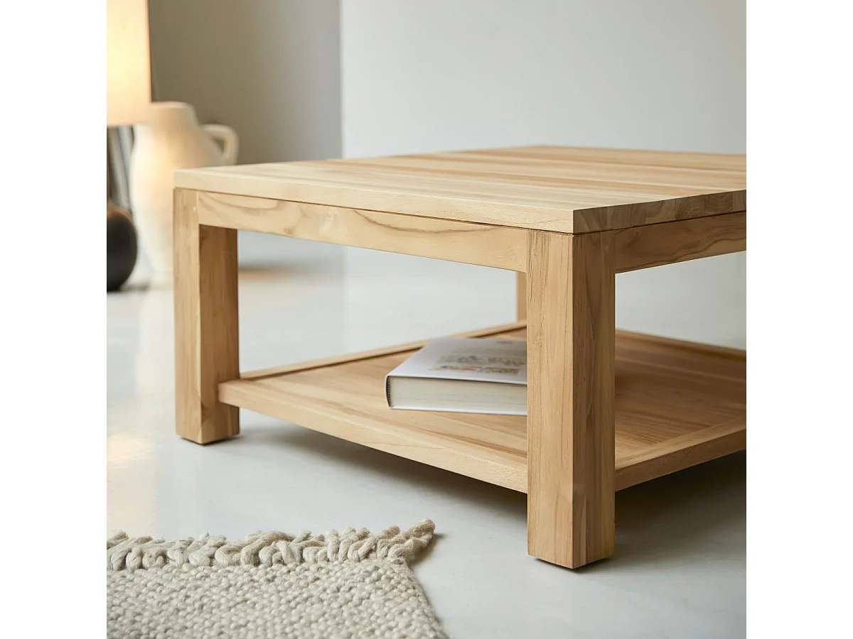 Tavolino quadrato in teak massello Eve