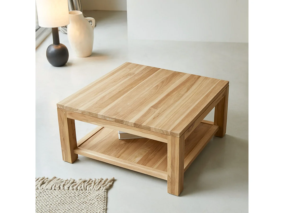 Tavolino quadrato in teak massello Eve
