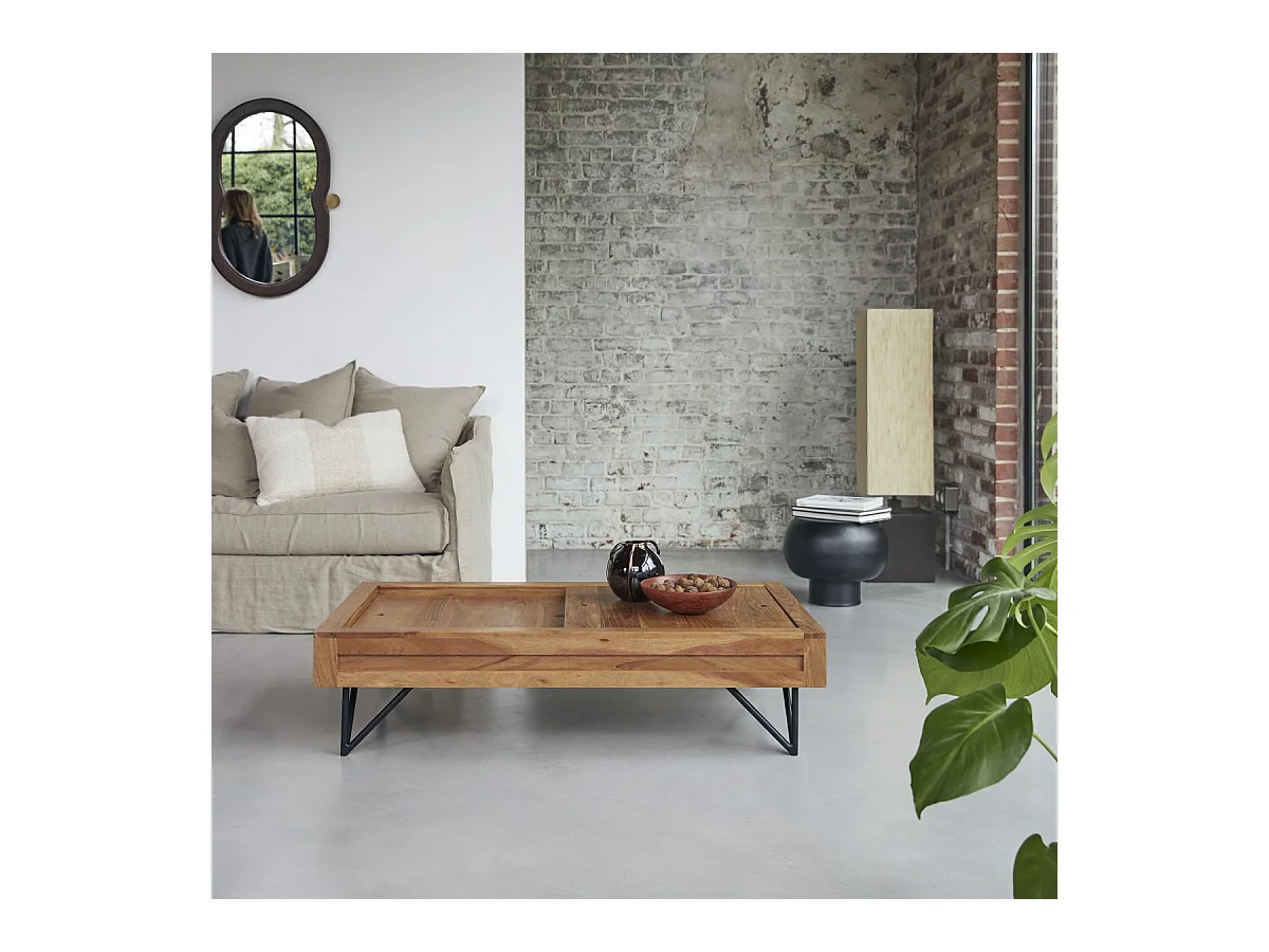 Table basse en bois d'acacia 120x68 Bonnie