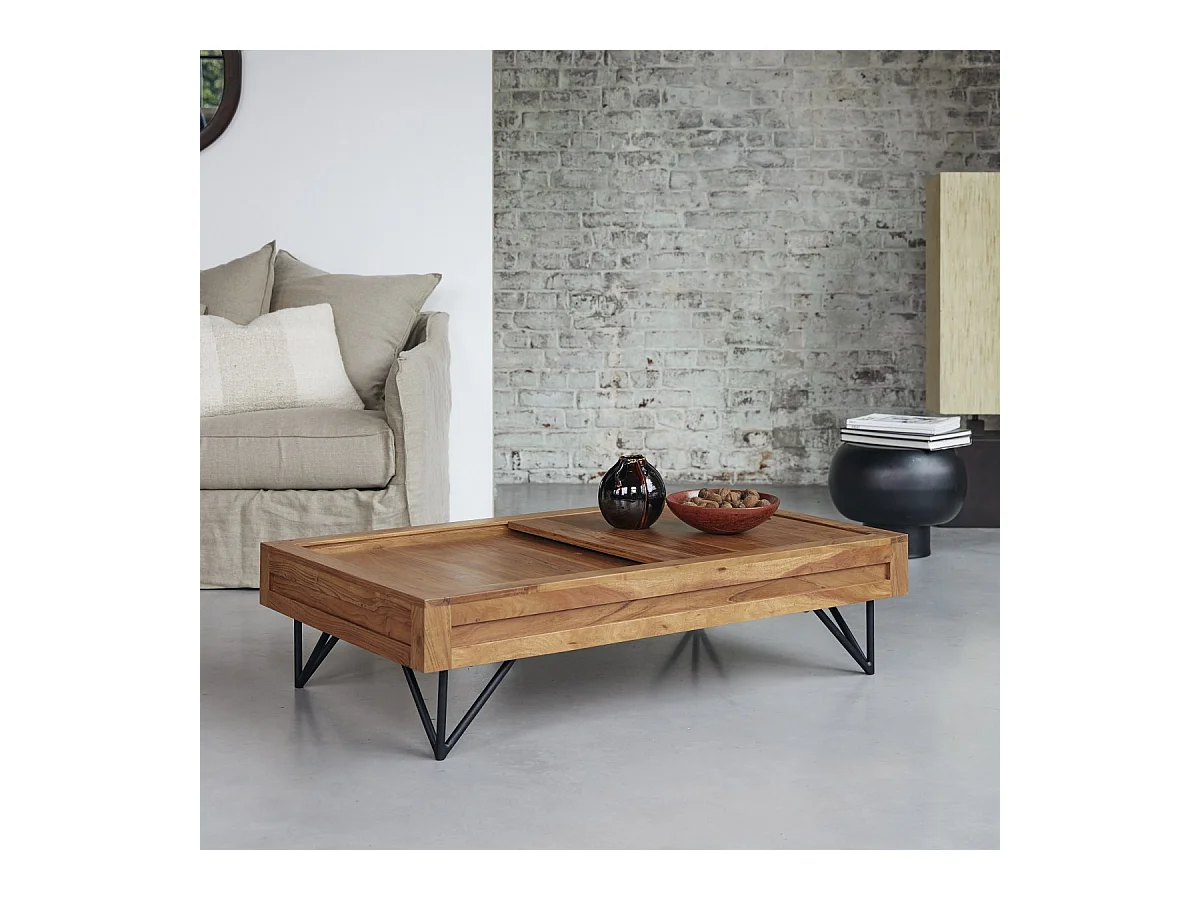 Table basse en bois d'acacia 120x68 Bonnie
