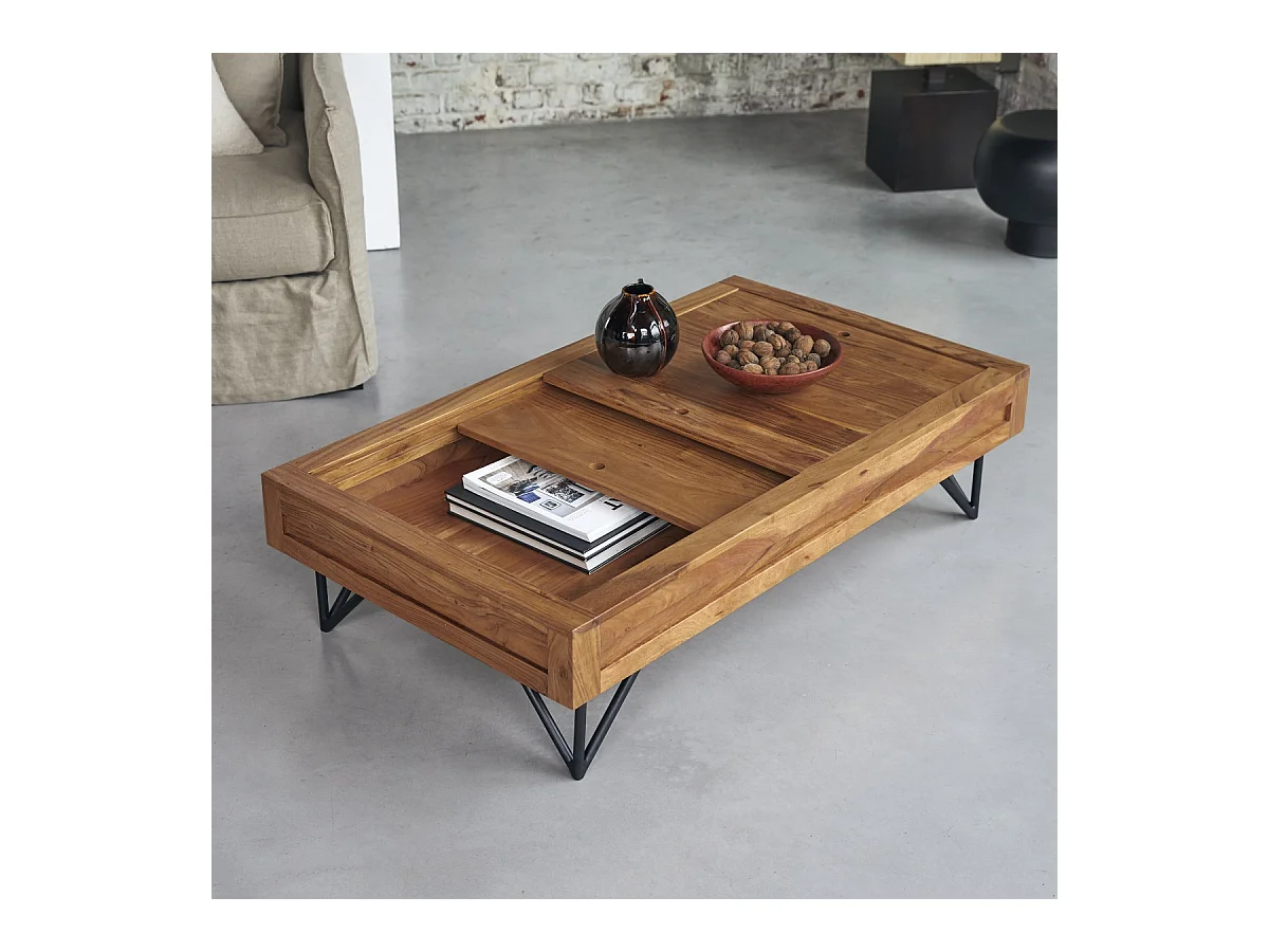 Table basse en bois d'acacia 120x68 Bonnie
