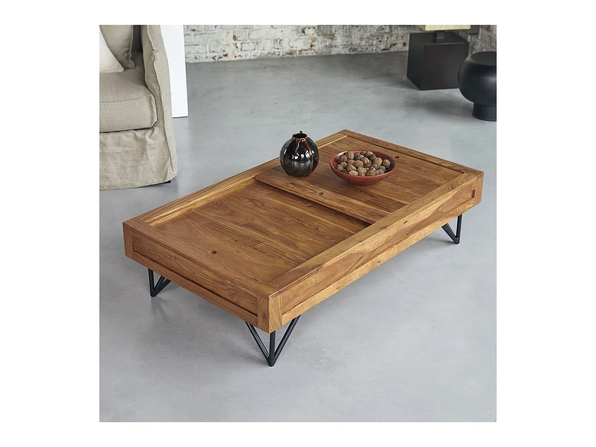 Table basse en bois d'acacia 120x68 Bonnie