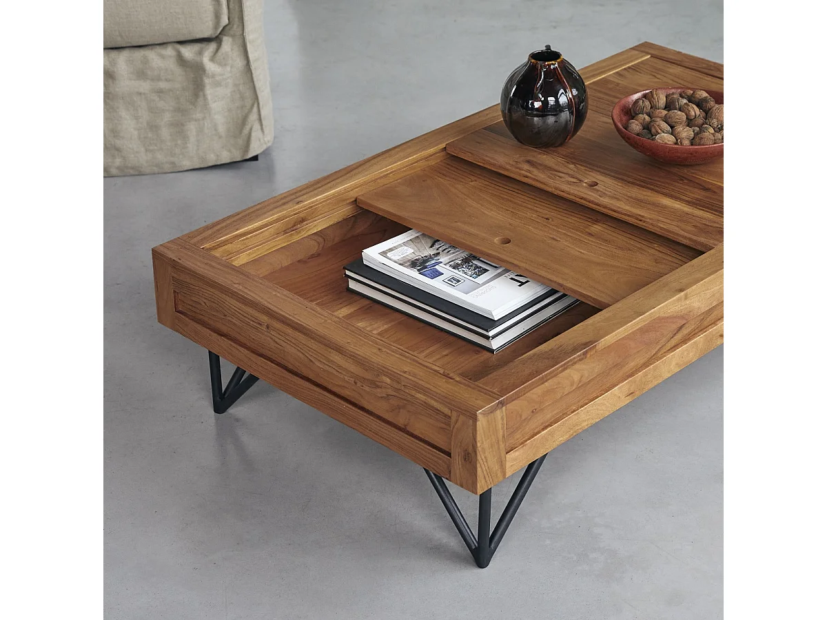 Couchtisch aus Akazienholz Bonnie 120x68