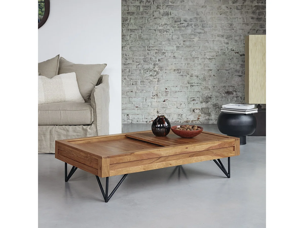 Couchtisch aus Akazienholz Bonnie 120x68