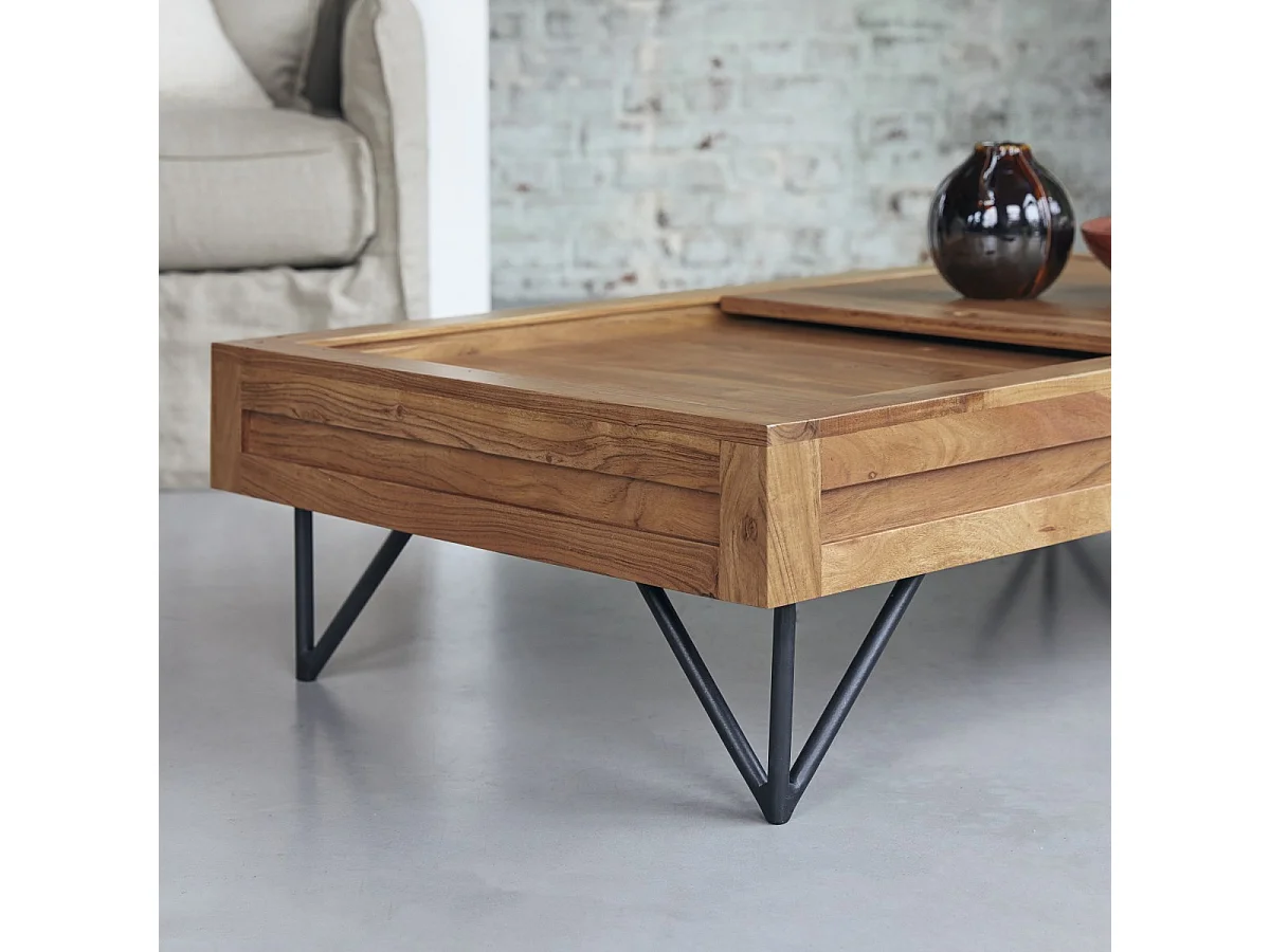 Couchtisch aus Akazienholz Bonnie 120x68