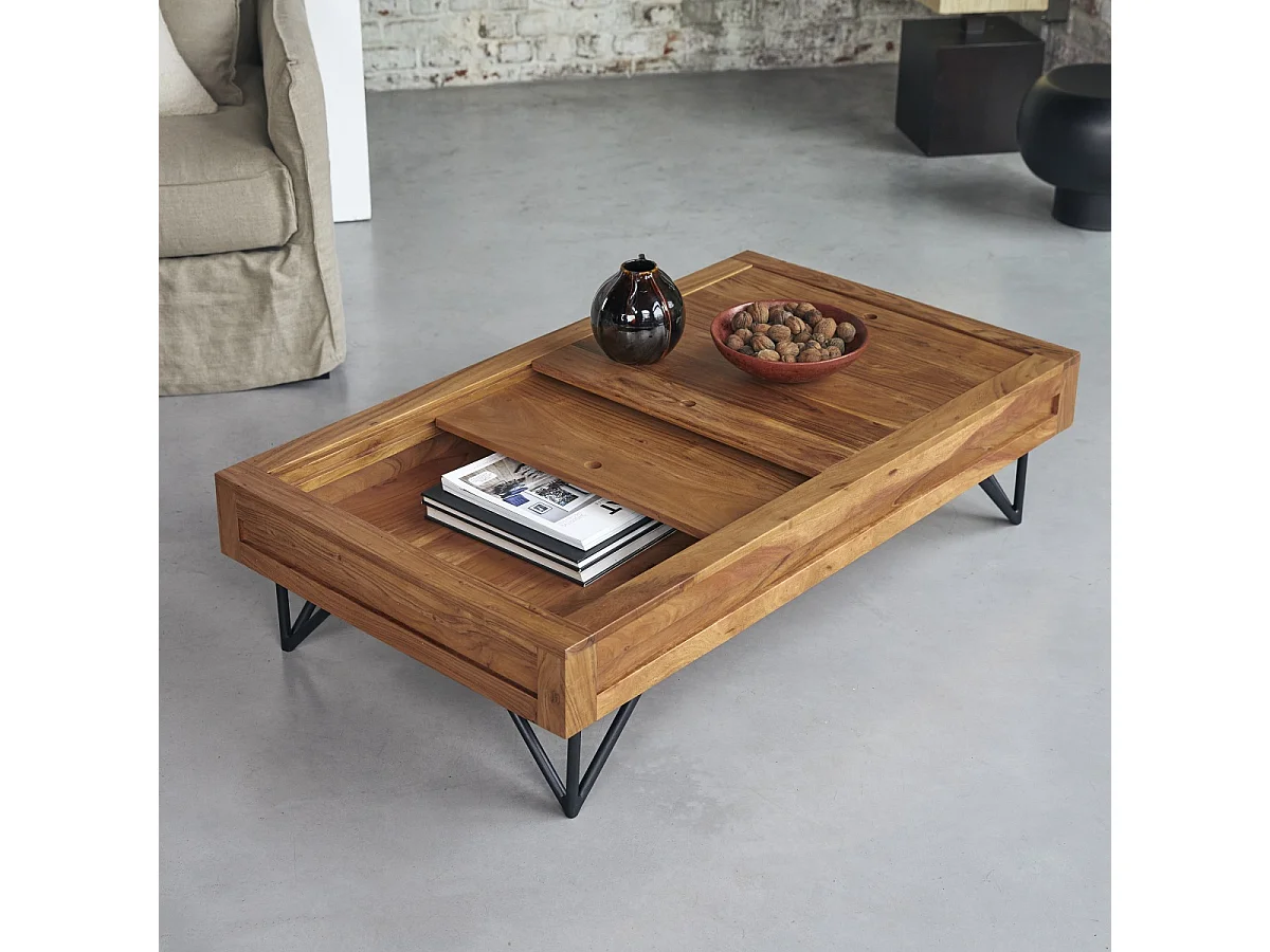 Couchtisch aus Akazienholz Bonnie 120x68