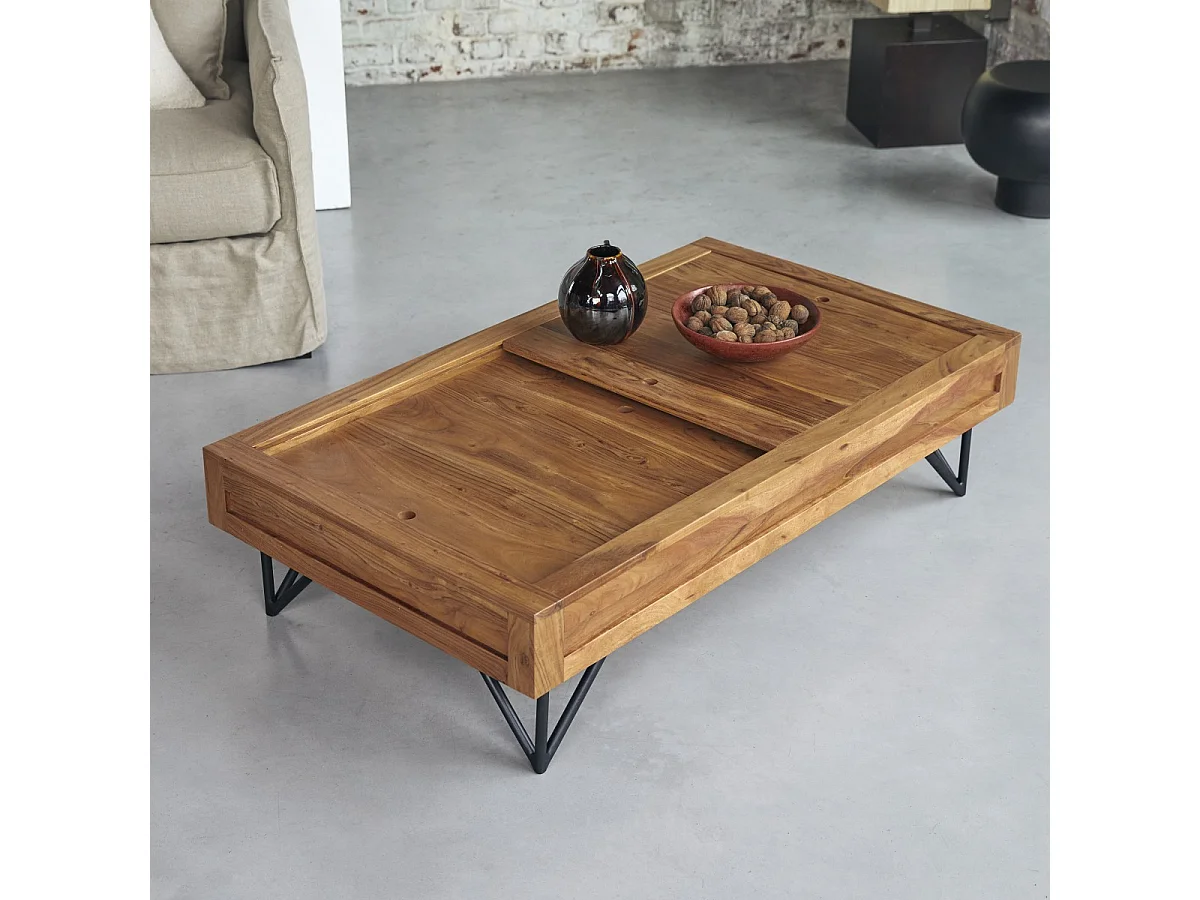 Couchtisch aus Akazienholz Bonnie 120x68