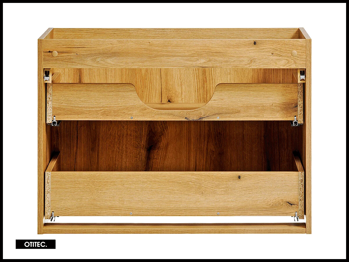 Meuble sous vasque de 80 cm - Oak - 2 tiroirs - VOLTA