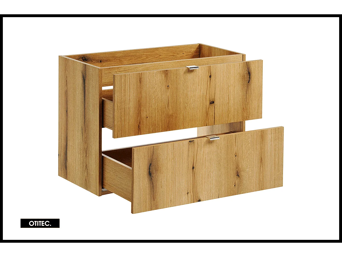 Meuble sous vasque de 80 cm - Oak - 2 tiroirs - VOLTA