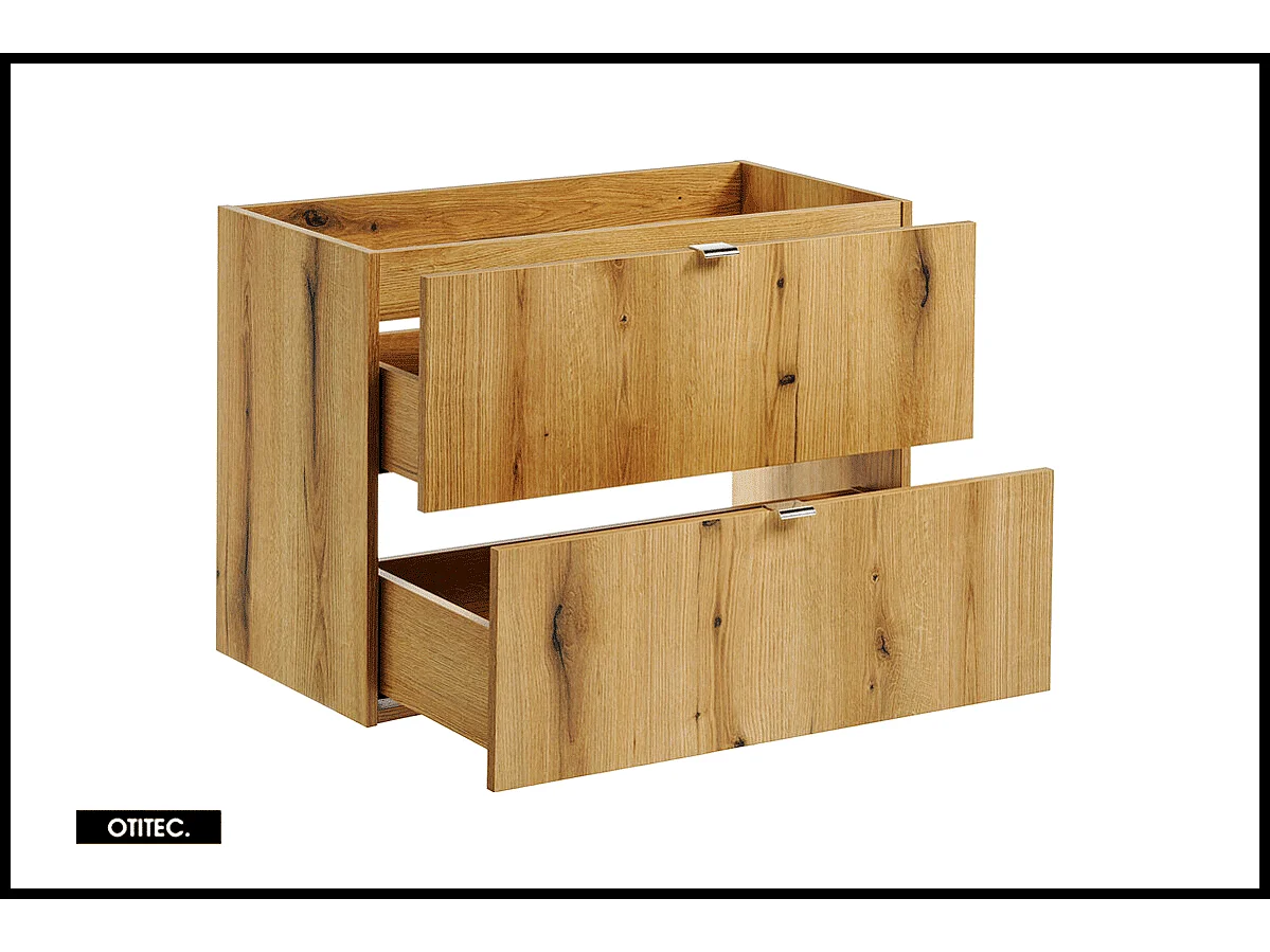 Meuble sous vasque de 80 cm - Oak - 2 tiroirs - VOLTA