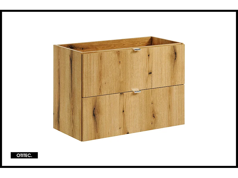 Meuble sous vasque de 80 cm - Oak - 2 tiroirs - VOLTA