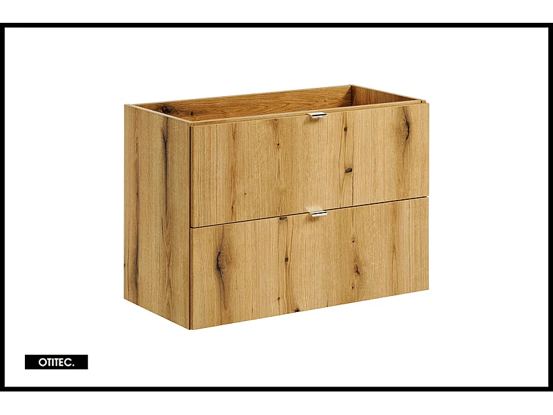 Meuble sous vasque de 80 cm - Oak - 2 tiroirs - VOLTA