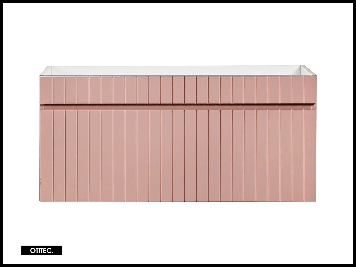 Meuble sous vasque de 100 cm - Rose - 1 tiroir - MINO